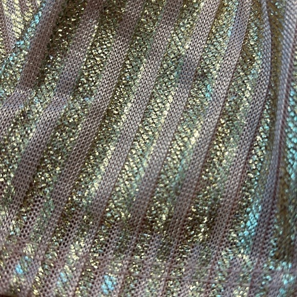 TRIXXI Pink Metallic Tiered Ruffled Sweetheart Neck Striped Strapless Juniors 15 - Picture 4 of 9